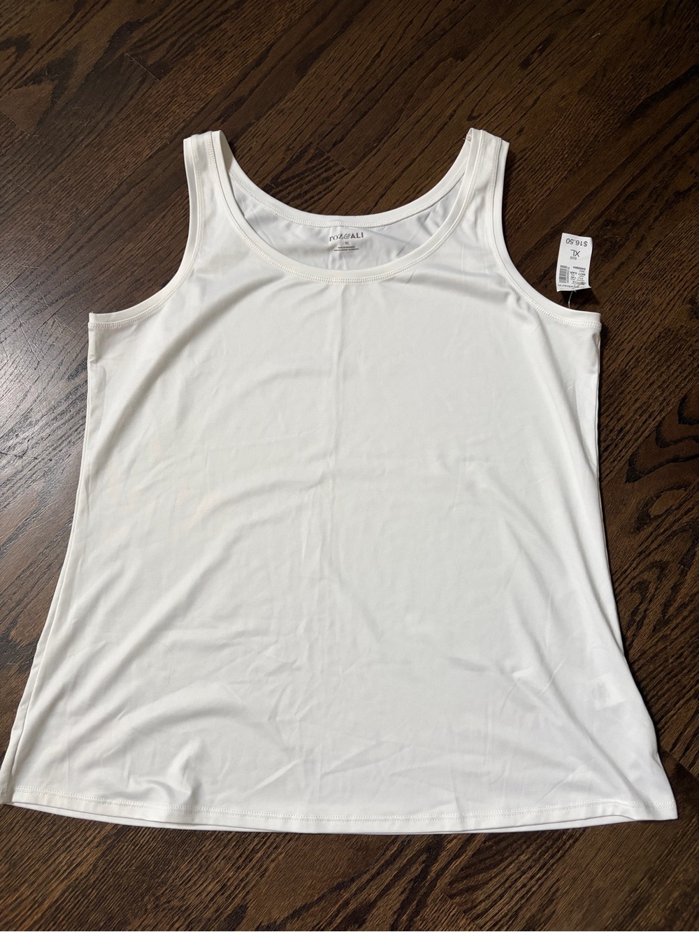 Brand New Dress Barn White Scoop Neck Tank Top XL NWT-poly/spandex